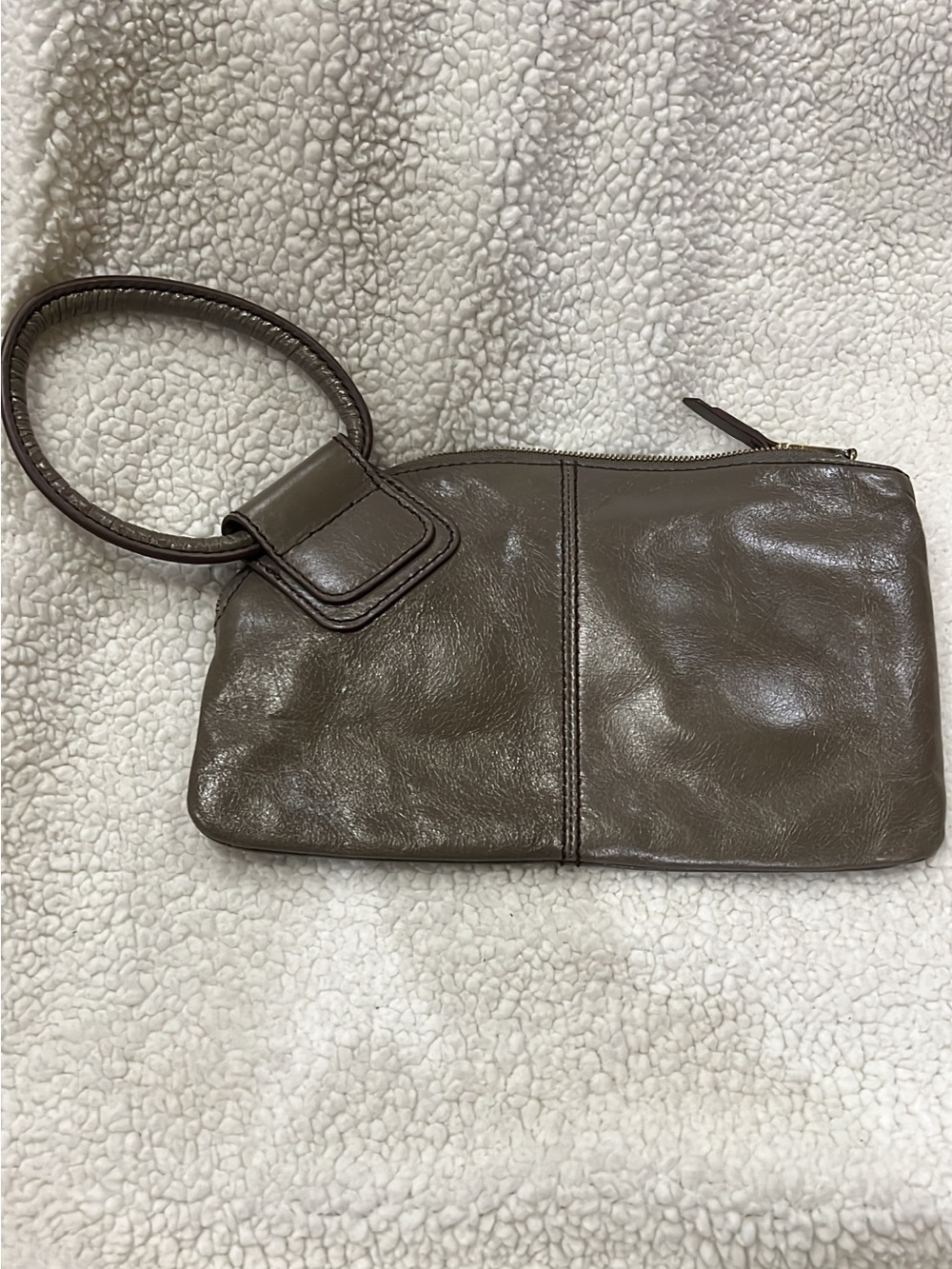 Hobo Classic Taupe Leather Wristlet Clutch